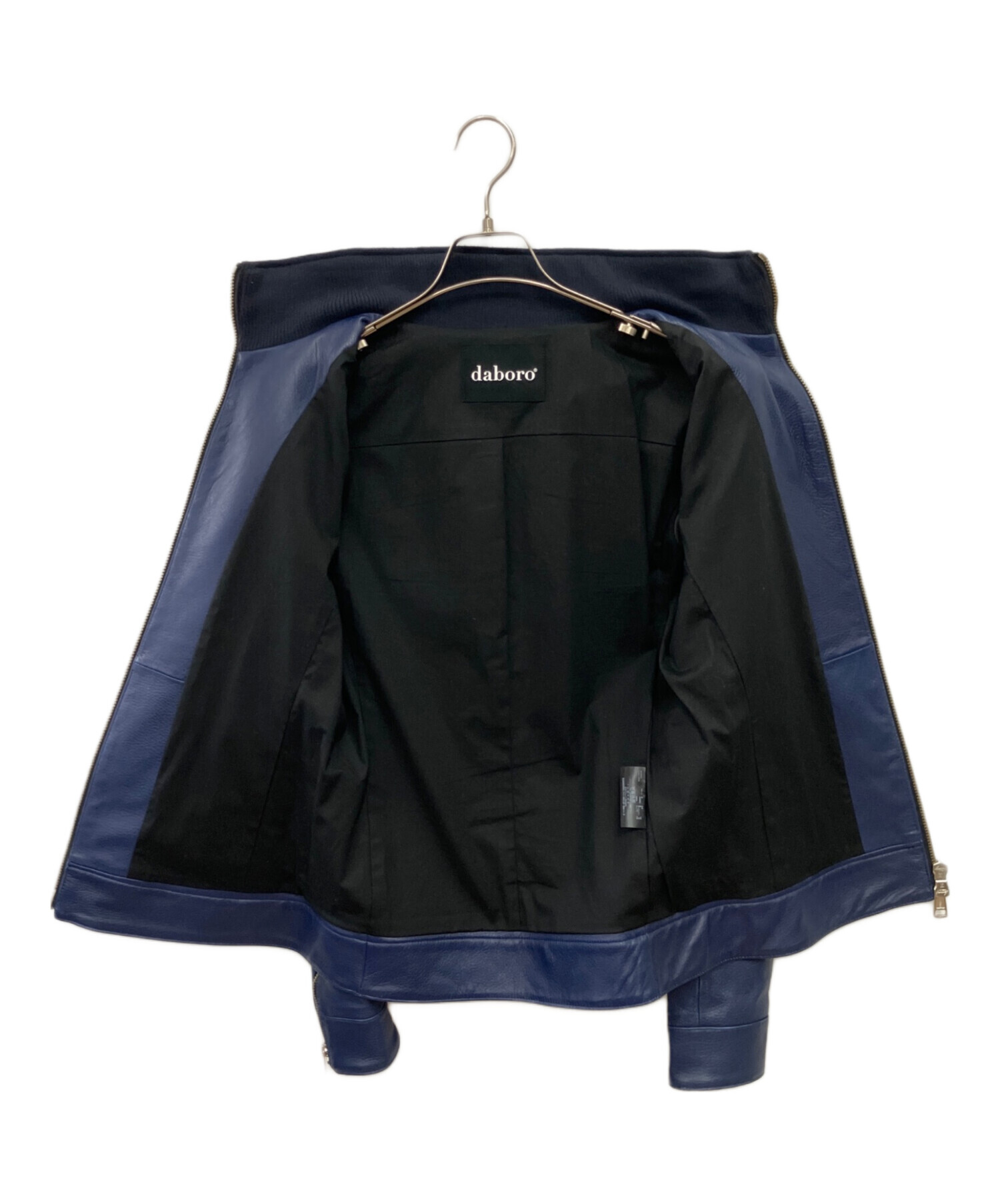 Daiwabo Single Leather Riders Jacket Made in Japan Men's Size 3 Navy image 3