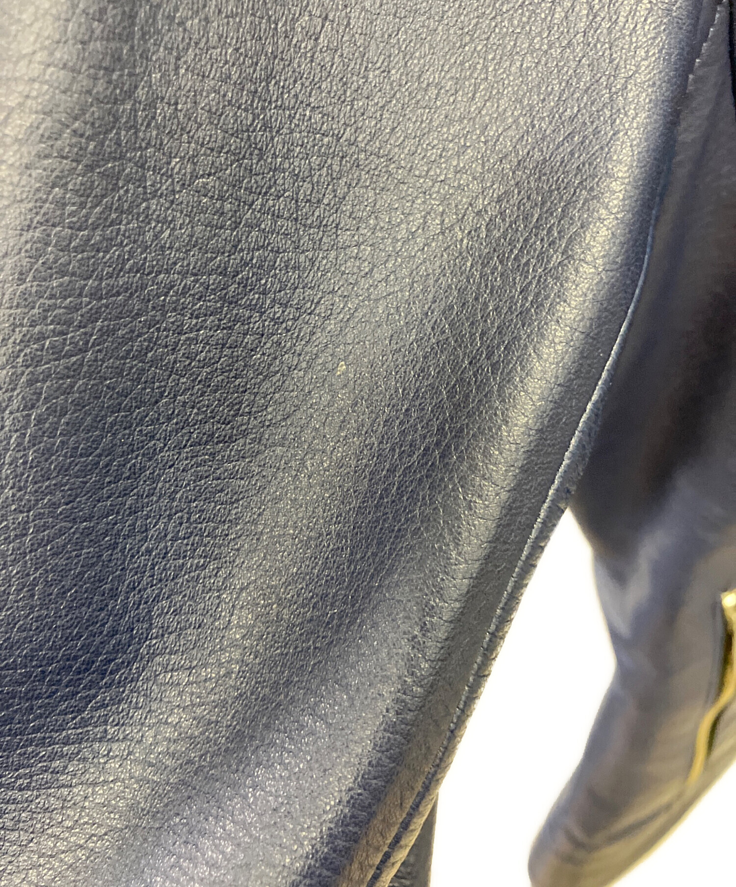 Daiwabo Single Leather Riders Jacket Made in Japan Men's Size 3 Navy image 6