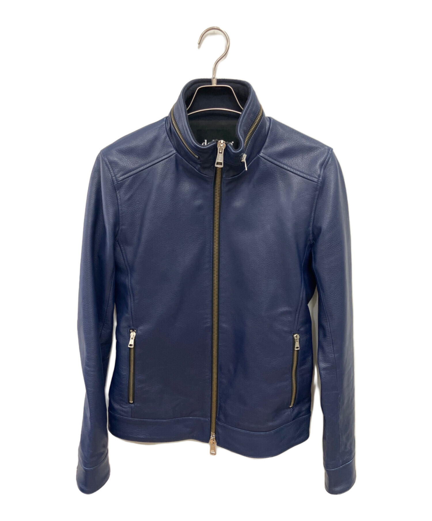 Daiwabo Single Leather Riders Jacket Made in Japan Men's Size 3 Navy video thumbnail