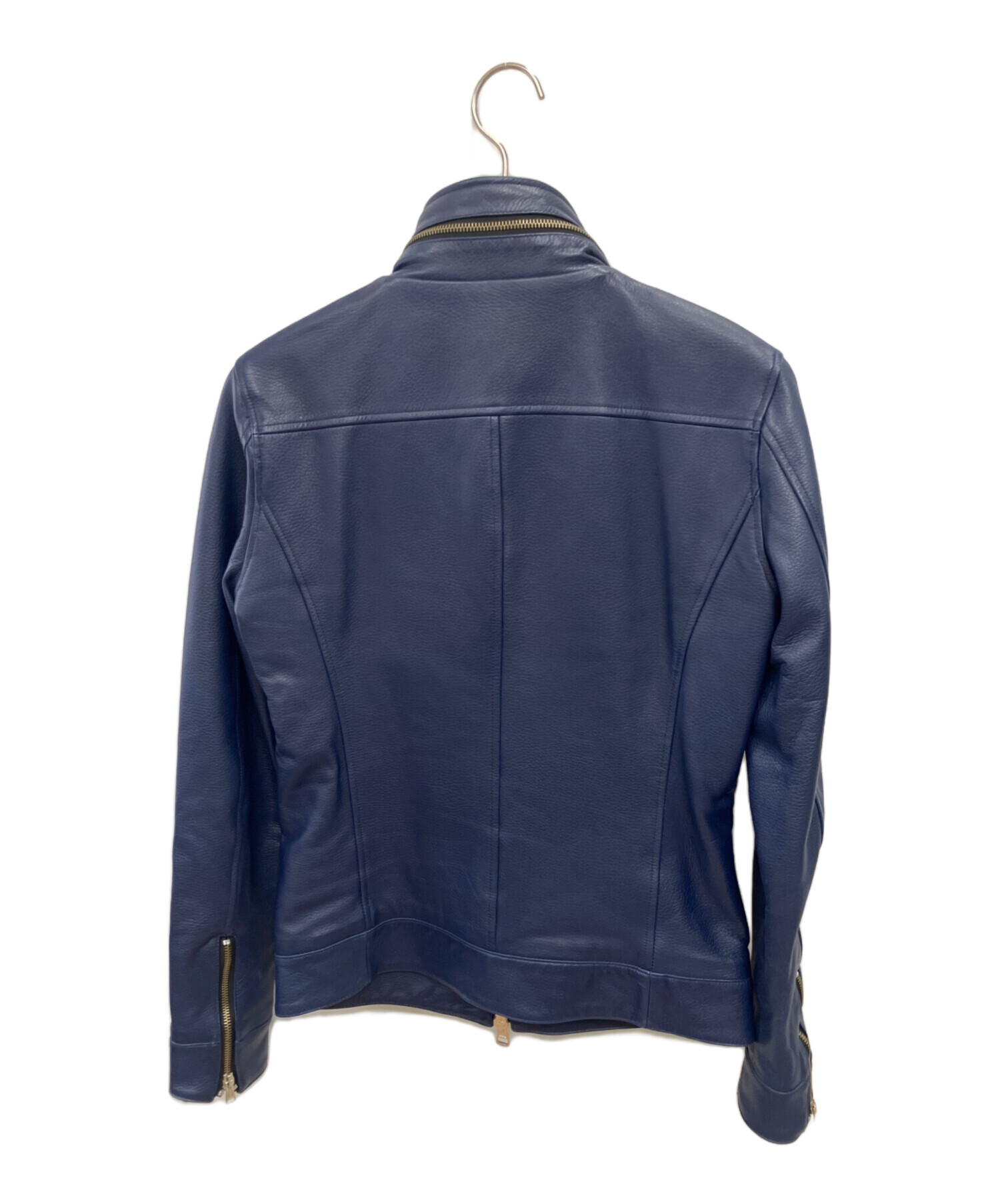 Daiwabo Single Leather Riders Jacket Made in Japan Men's Size 3 Navy image 2